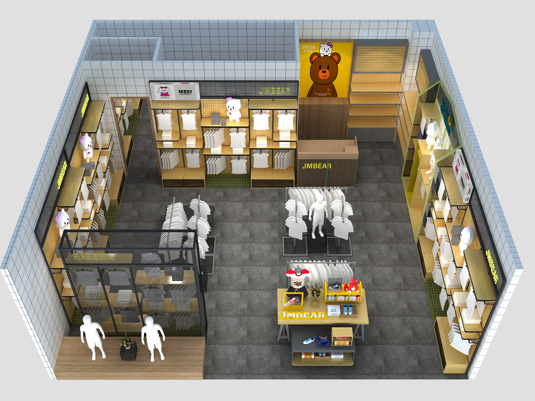 杰米熊童裝展柜，童裝展柜廠